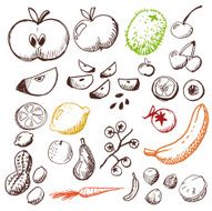 doodle set - fruits and vegetables