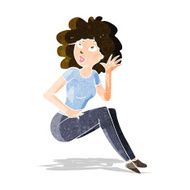 cartoon woman listening N13