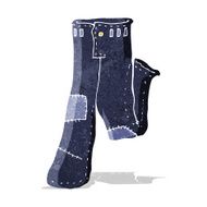 cartoon patched old jeans N43