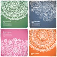 Set of banners with floral Indian ornaments can be used N12