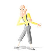 cartoon old man having heart attack N12