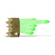 cartoon pointing halloween hand symbol N5