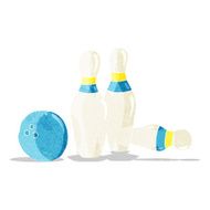 Cartoon Bowling Ball And Skittles N13