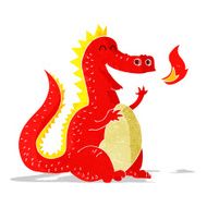 cartoon fire breathing dragon N21