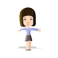 cartoon woman giving thumbs up symbol N100
