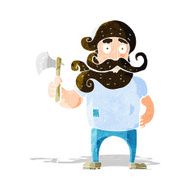 cartoon lumberjack with axe N13