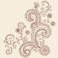 Henna Mehndi Paisley Doodles Vector