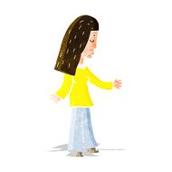 cartoon woman with open arms N151