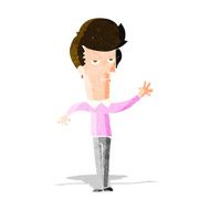 cartoon bored man waving N15