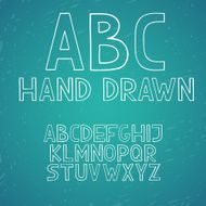 Hand draw doodle abc alphabet vector letters