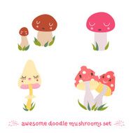 Cartoon Mushrooms N18