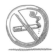 No Smoking Warning Sign Drawing