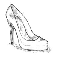 vector sketch illustration - women&#039;s shoes