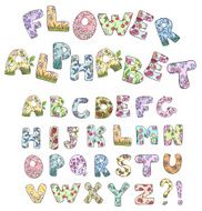 Cartoon flower alphabet Vector illustration