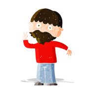 Cartoon Man Giving Peace Sign N88