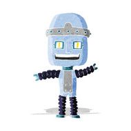cartoon waving robot N34