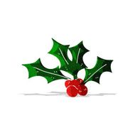 Cartoon Christmas Holly N16