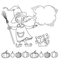 Cute witch Banner for your design N2