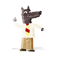 cartoon business wolf with idea N8
