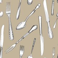 Cutlery seamless background