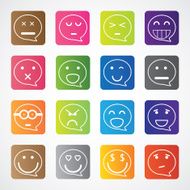Set of smiley icon different emotion