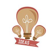 Ideas concept design retro design on white background clean vector