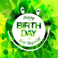 Happy Birthday Card with frog label N2