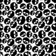 Black skulls seamless pattern black and white geometric contemp