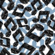 Black musical notes seamless pattern geometric
