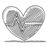 Heart Rate Graph Symbol Drawing