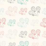 Seamless pattern with balloons Vintage doodle style