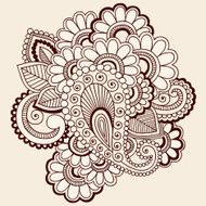 Henna Mehndi Flower Paisley Doodle