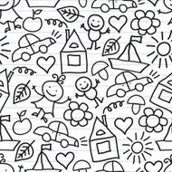 Children&#039;s drawings Doodle background N3