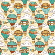 Pattern with hot air balloons