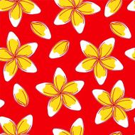 Sketchy Frangipani Flowers Seamless Pattern N2