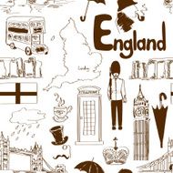Sketch England seamless pattern