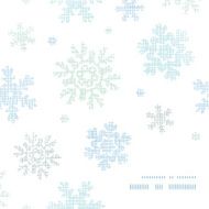 Blue Christmas Snowflakes Textile Texture Frame Corner Pattern Background