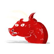 cartoon angry bull head N15