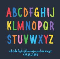 Multicolored Letters and Numbers with Ragged Edge