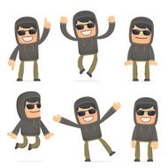 set of hacker character in different poses