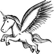 Doodle Sketch Unicorn Pegasus