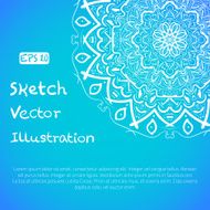 Hand Drawn Mandala Ornament Sketch Mockup vector background N5