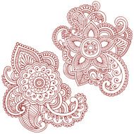 Henna Mehndi Doodle Paisley Design Elements N2