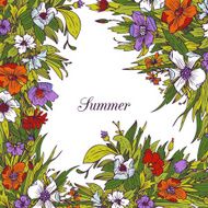 floral frame with flowers N3