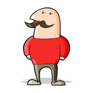 cartoon bald man with mustache N28