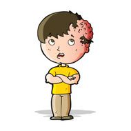 cartoon boy with growth on head N58