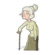 cartoon old woman N21