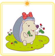 Small hedgehog with strawberry N2