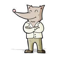 cartoon wolf in shirt N9
