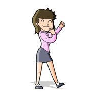 cartoon happy businesswoman N15